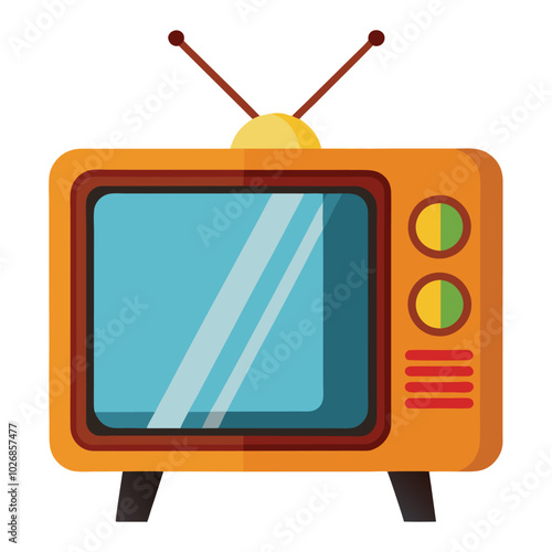 Retro old tv vector illustration isolated on a white background