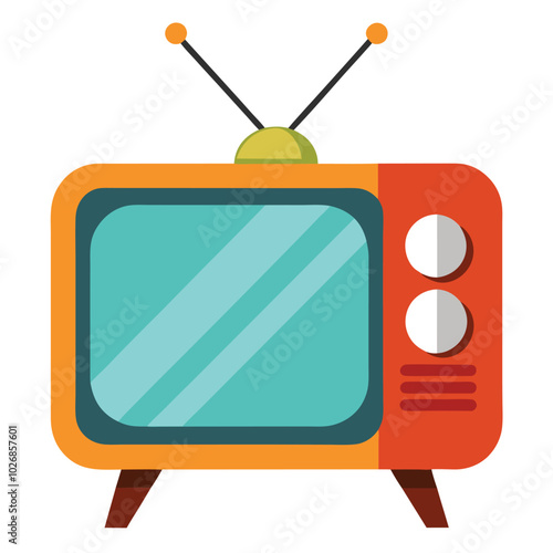 Retro old tv vector illustration isolated on a white background