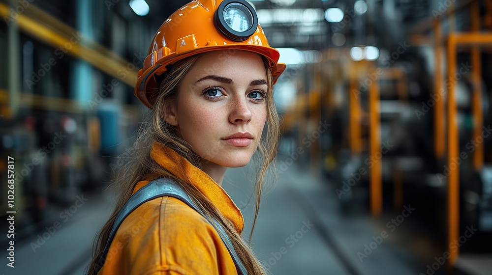 A woman engineer is depicted in an industrial setting, illustrating her role and involvement in technical and engineering environments. A woman engineer is depicted in an industrial setting, illustrating her role and involvement in technical and engineering environments.