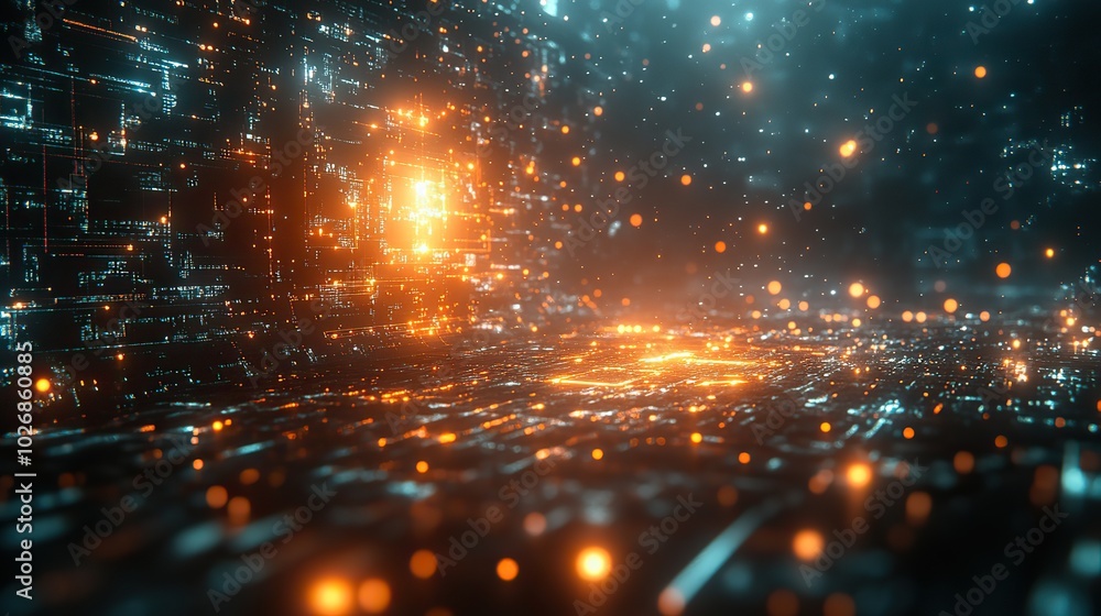 Fototapeta premium An abstract background of digital technology, emphasizing futuristic concepts and innovation.