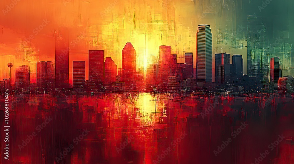 An abstract cityscape of Dallas, Texas, features futuristic skyscrapers, blending the architectural landscape with advanced digital aesthetics. An abstract cityscape of Dallas, Texas, features futuristic skyscrapers, blending the architectural landscape with advanced digital aesthetics.