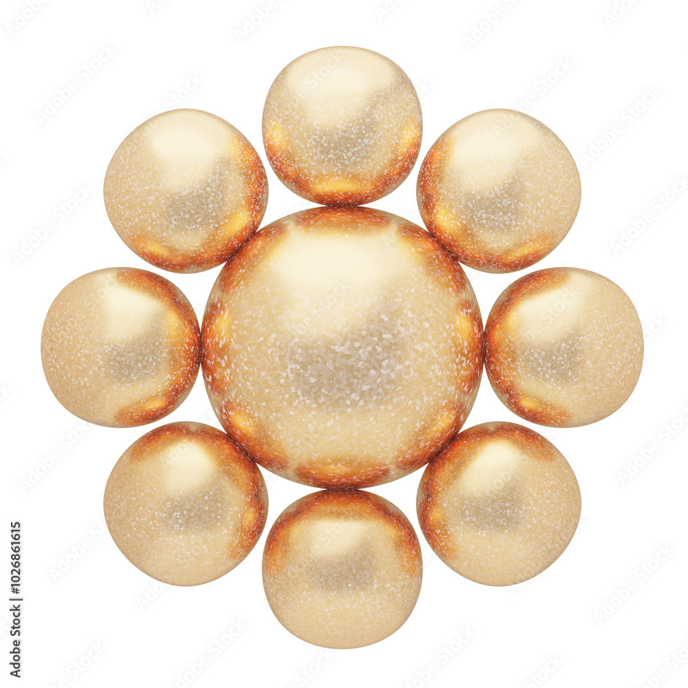 Fototapeta premium 3D Glitter Abstract Golden Orb Blossom