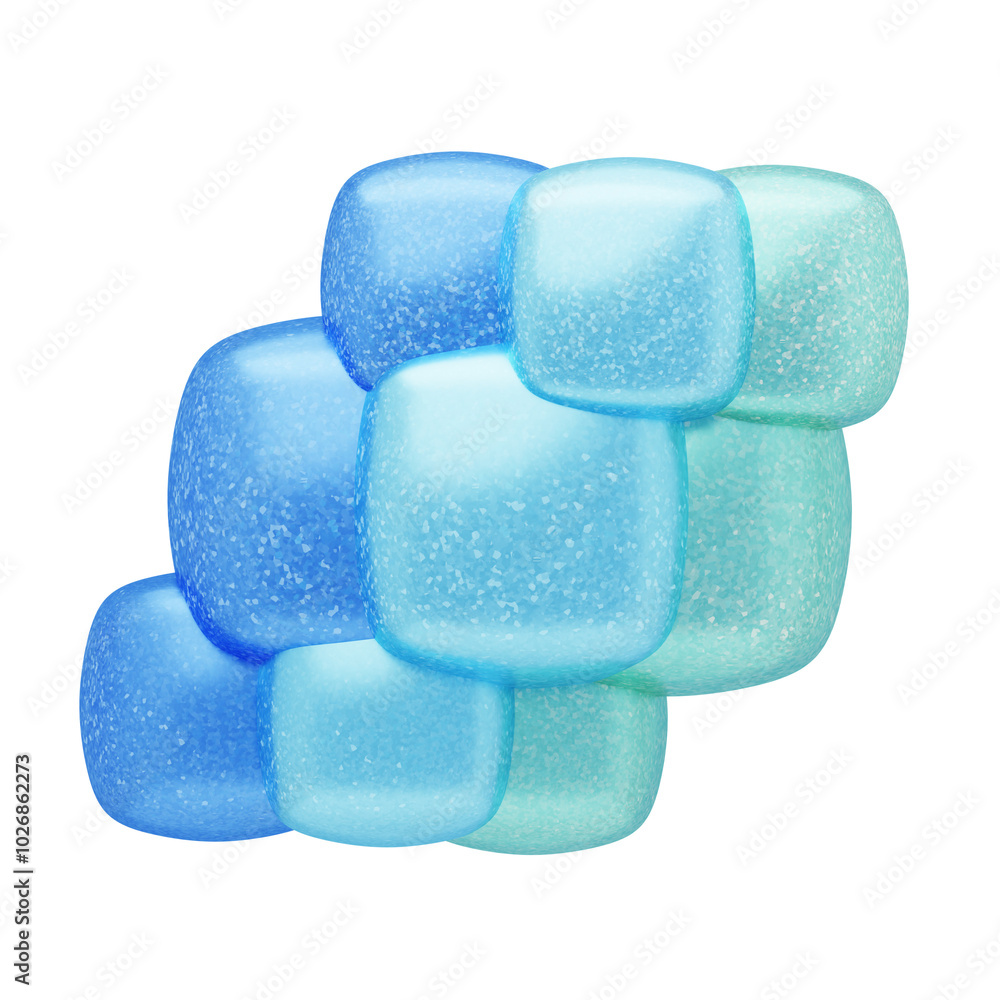 3D Glitter Abstract Stacked Blue and Mint Cushions 3D Glitter Abstract Stacked Blue and Mint Cushions