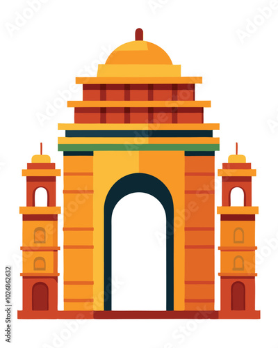 Indian culture gate vector illustration isolated on a white background