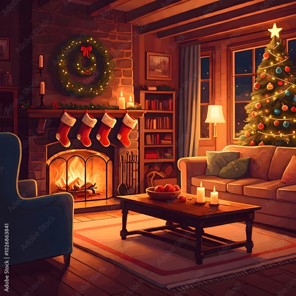Warm Night by the Fireside with Christmas Cheer Warm Night by the Fireside with Christmas Cheer