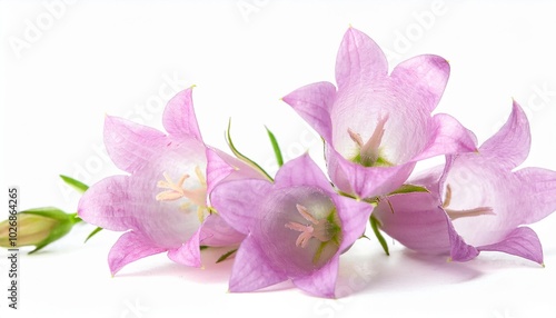 Bluebell pink on white background isolated. Beautiful flower.