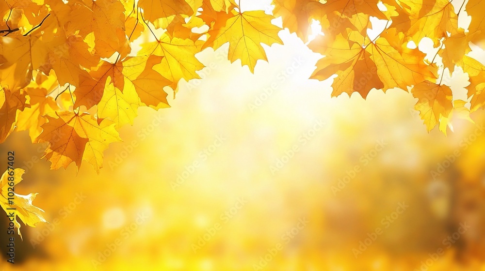 Bright Autumn Leaves Against a Soft Background Bright Autumn Leaves Against a Soft Background