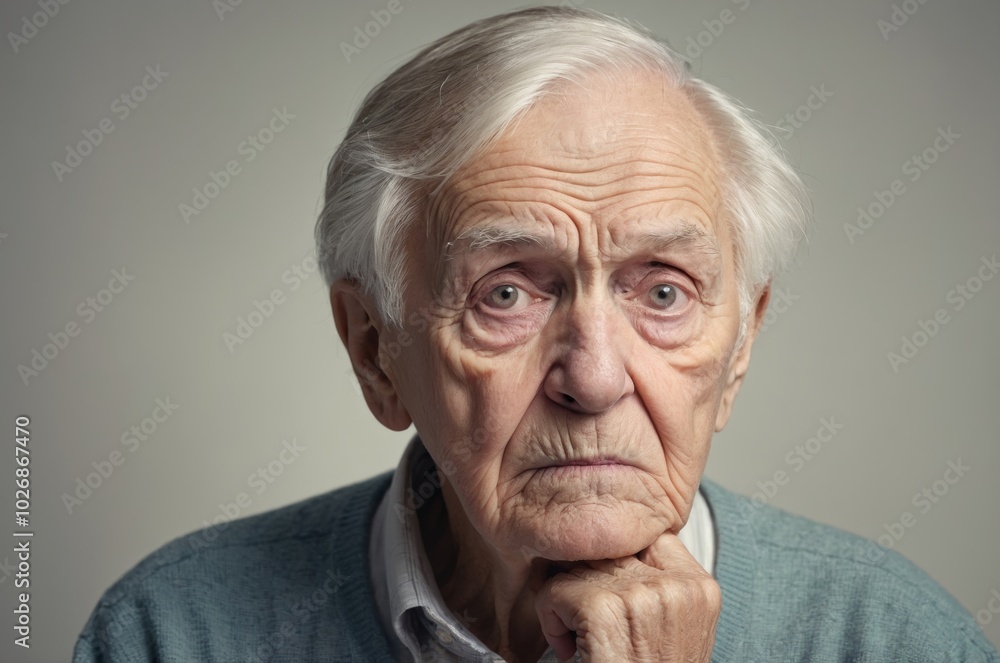 Close-up portrait of thoughtful elderly man Close-up portrait of thoughtful elderly man