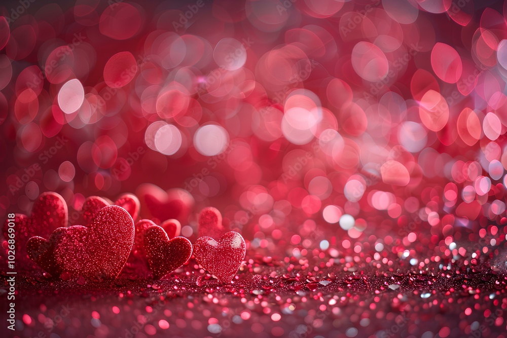A couple of red hearts sitting on top of a table A couple of red hearts sitting on top of a table