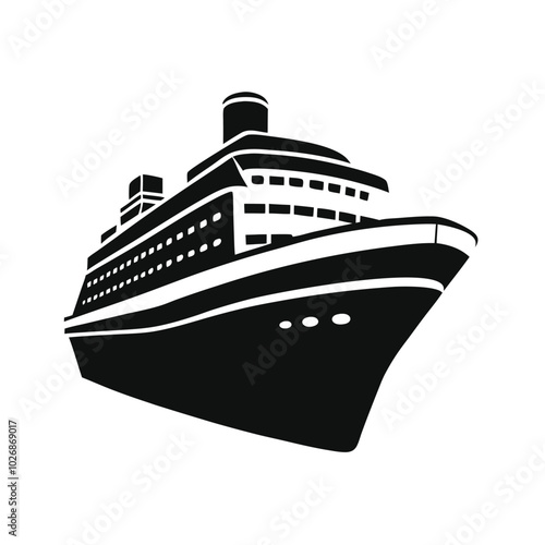 Ship cruise vector silhouette