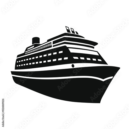 Ship cruise vector silhouette