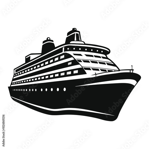 Ship cruise vector silhouette