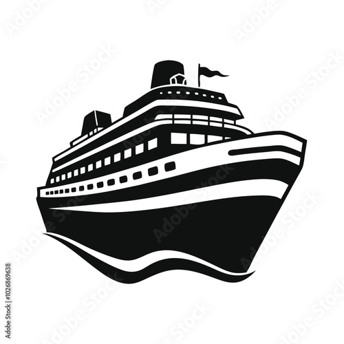 Ship cruise vector silhouette