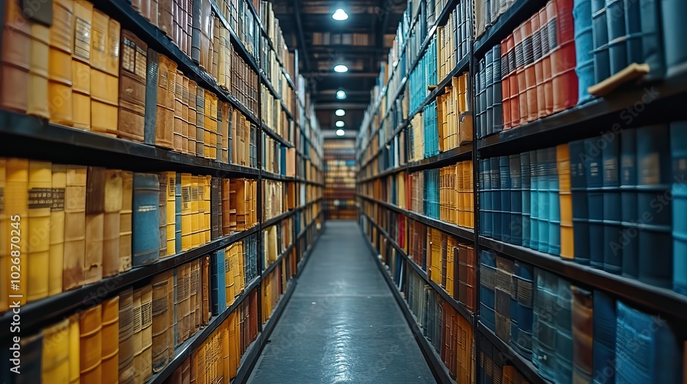 Fototapeta premium E-document management systems for paperless smart offices, streamlining workflow and digital document storage.