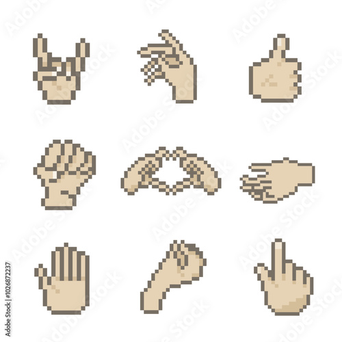 human cute hand pixel art