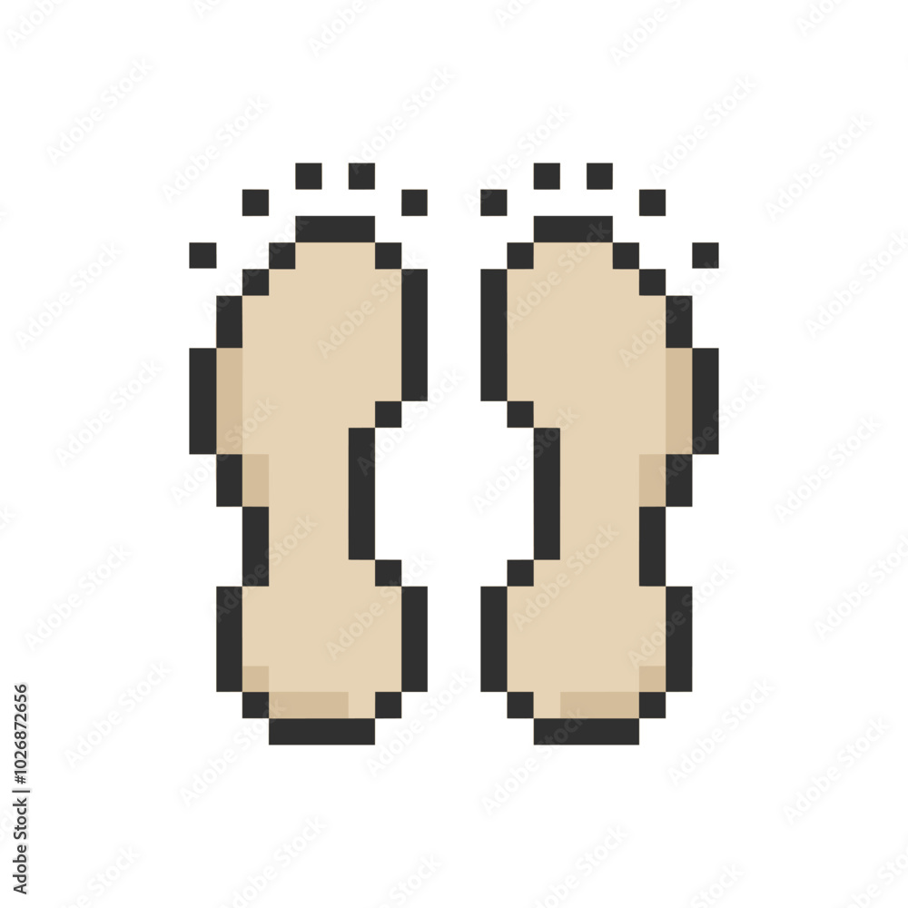 Obraz premium human foot element pixel art