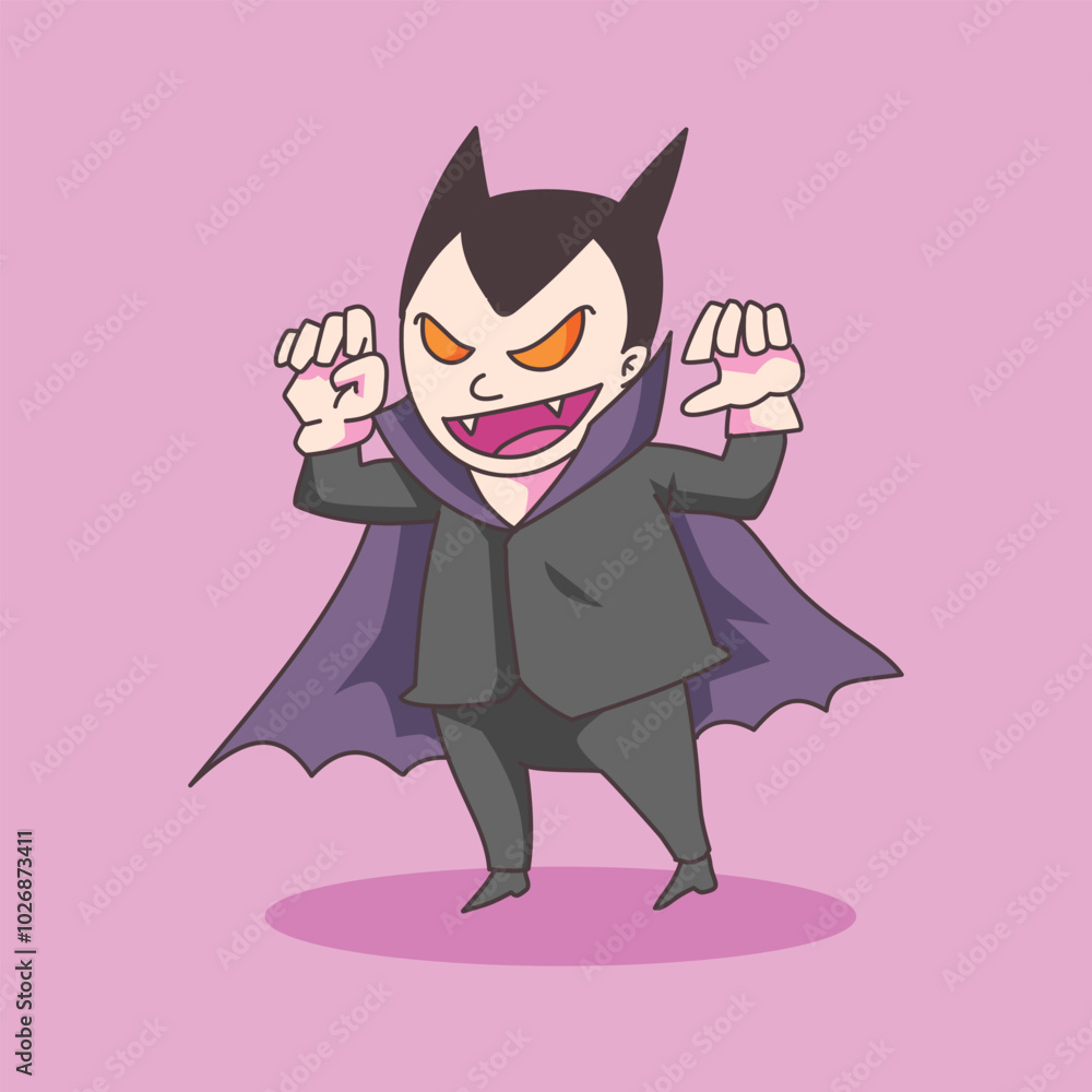 Flat cartoon Halloween cute character Flat cartoon Halloween cute character