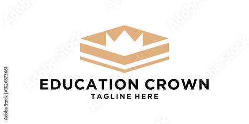 logo design education, book and crown, king, university, logo design vector, symbol, icon, idea, creative.