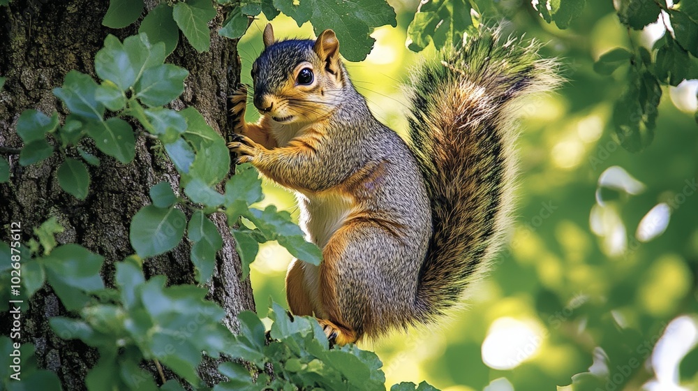 Squirrel on Tree Branch. Squirrel on Tree Branch.