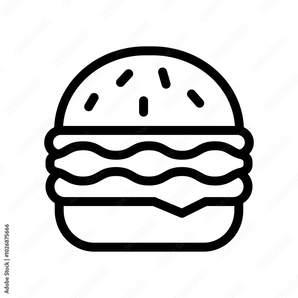 4 burger line icon illustration vector graphic 4 burger line icon illustration vector graphic