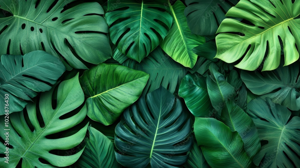 Lush Green Tropical Leaves. Lush Green Tropical Leaves.