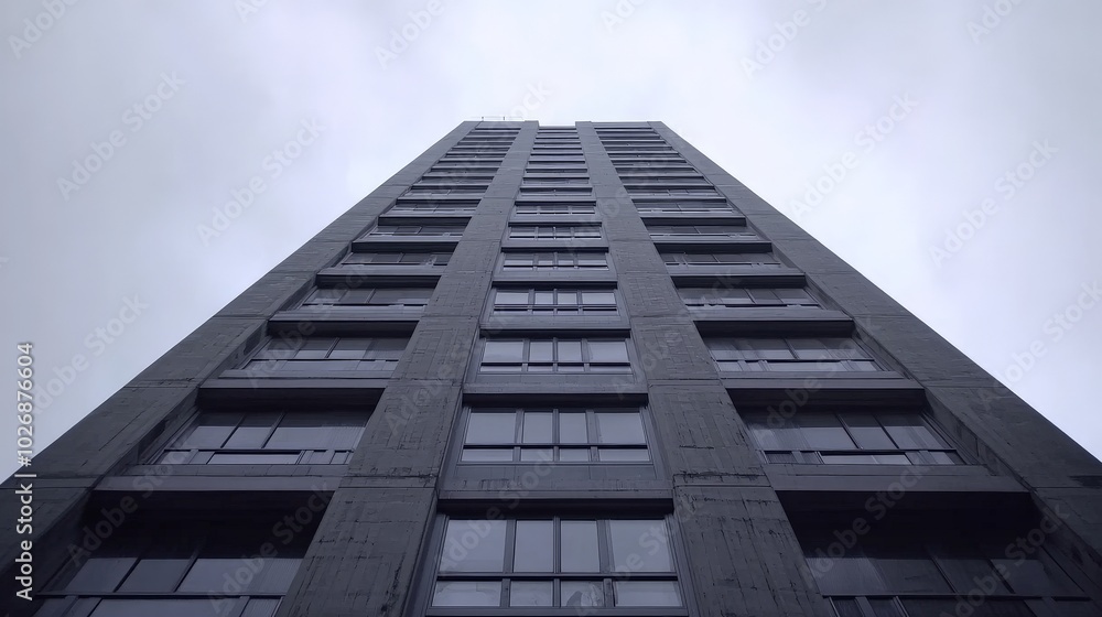 Towering Monolith: A Dramatic Architectural Perspective Towering Monolith: A Dramatic Architectural Perspective