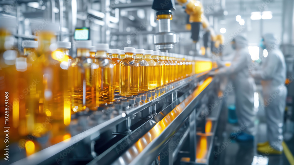 Food and Beverage Processing Plant. Industrial Manufacturing Concept Food and Beverage Processing Plant. Industrial Manufacturing Concept