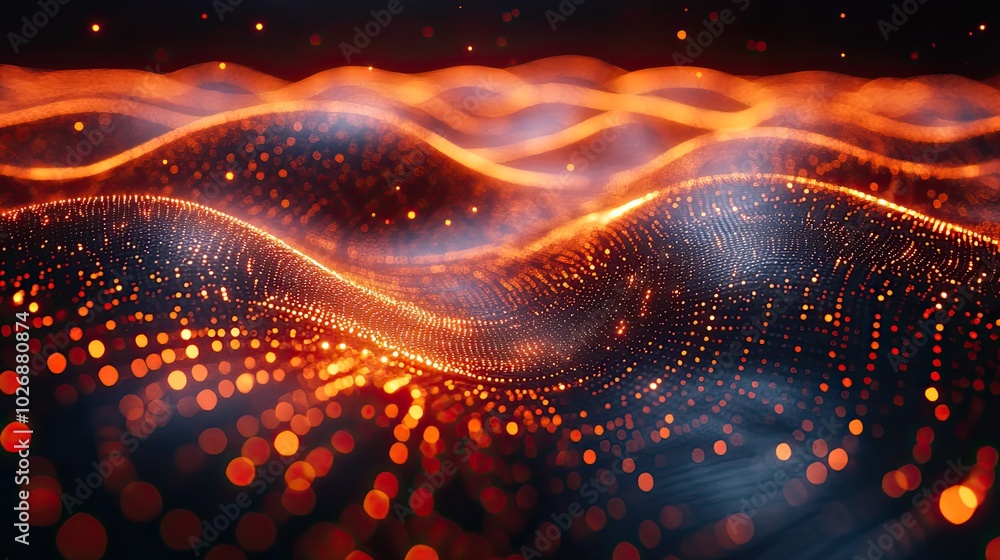 This concept visualizes big data flow within a technology network ...