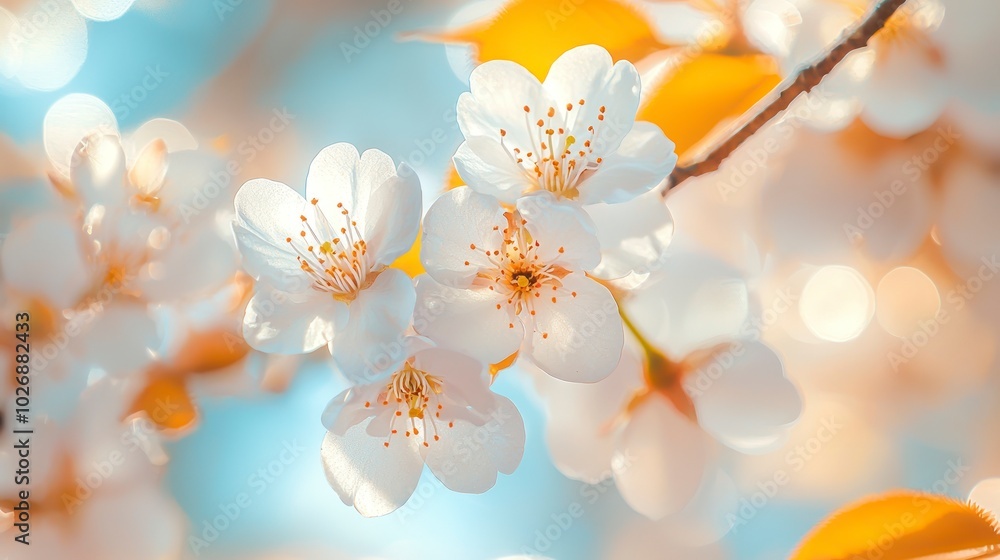 Blooming cherry blossoms in soft light Blooming cherry blossoms in soft light