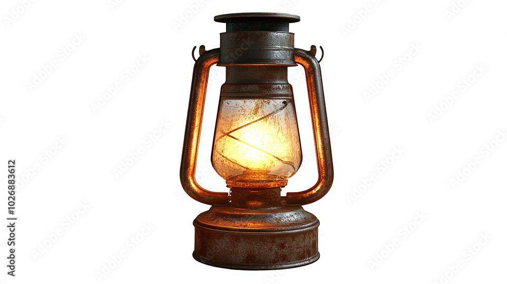 Antique lantern with glowing light in the center. Antique lantern with glowing light in the center.