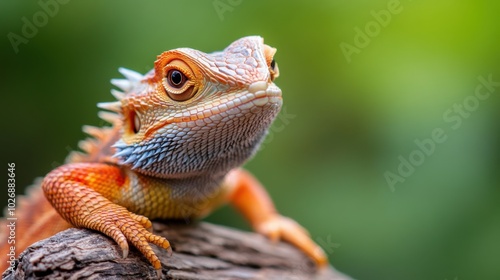 Colorful Reptile Portrait on Natural Background