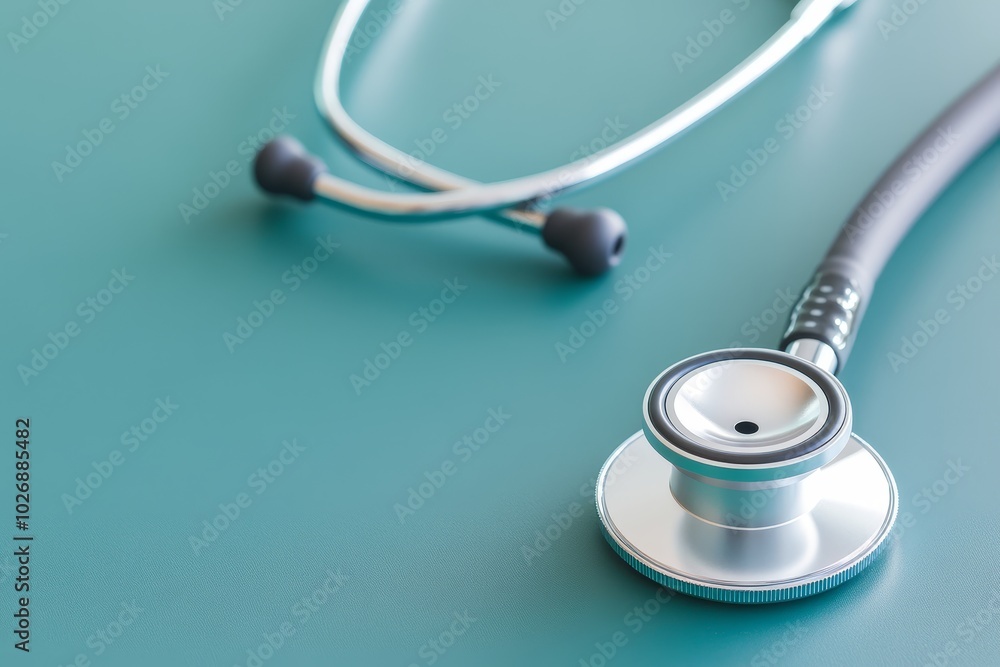 A modern medical stethoscope with a digital screen A modern medical stethoscope with a digital screen