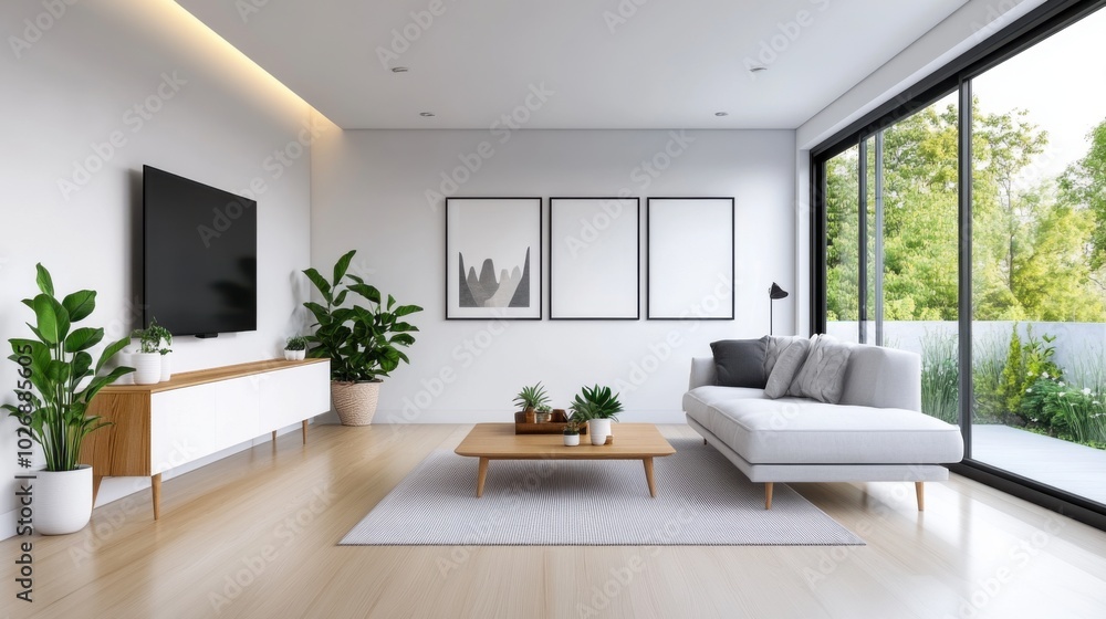 Fototapeta premium Elegant Scandinavian Interior Design with Clean Lines