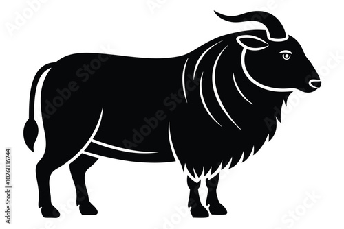 Solid color Sichuan Takin (Tibetan Takin) animal vector design