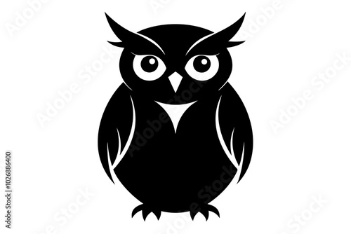 Minimal Owl bird silhouette | vector silhouette illustration on white background