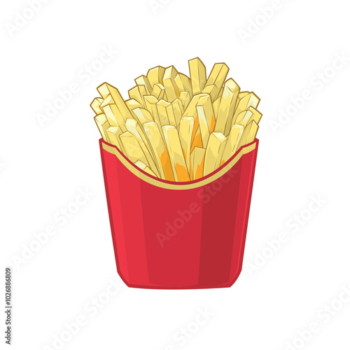 French fries vector art illustration stock isolated. Best for food and beverage related industry
