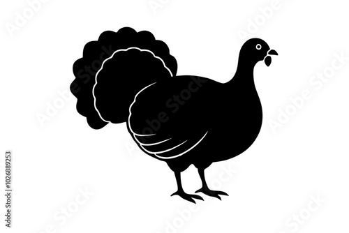 Turkey bird silhouette | vector silhouette illustration on white background photo