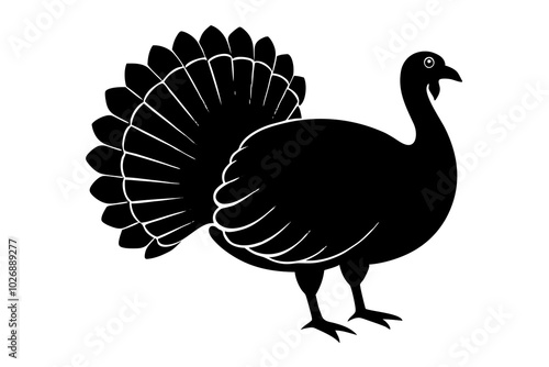 Turkey bird silhouette | vector silhouette illustration on white background