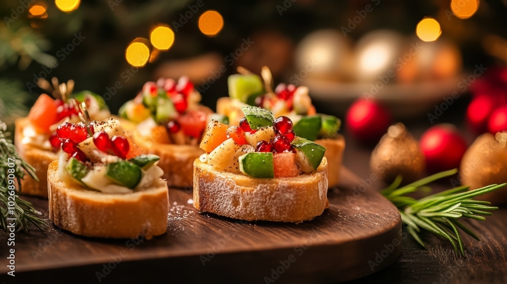 Xmas or New Year toast/bites Xmas or New Year toast/bites