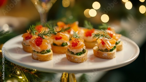 Holiday toasts, canapes