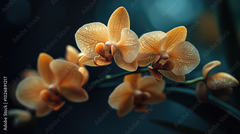 Elegant Yellow Orchids in Soft Focus Background Elegant Yellow Orchids in Soft Focus Background