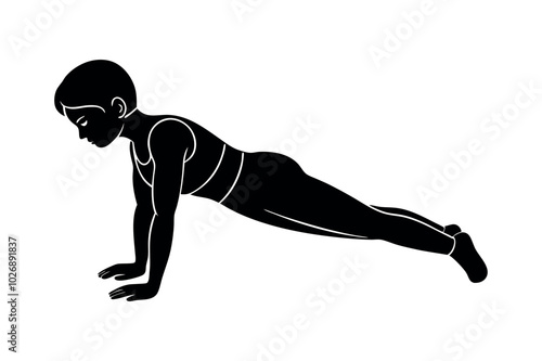 silhouette of a person in push up exercise