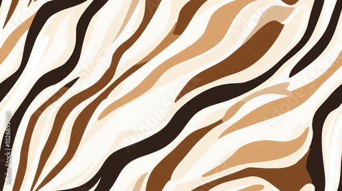 zebra print seamless patchwork pattern in beige camel and white black paint. fashion trendy background for fabric design wallpaper
