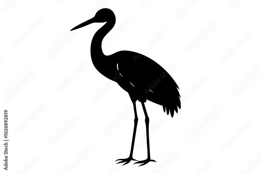 Obraz premium Stork silhouette | vector silhouette illustration on white background