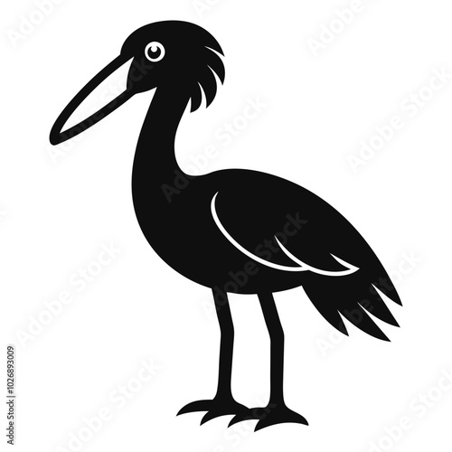 Solid color Shoebill Stork animal vector design