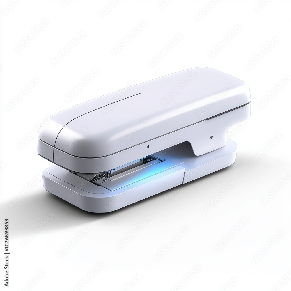Sleek White Stapler on Minimalist Background Sleek White Stapler on Minimalist Background