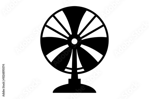 Cute Fan silhouette | vector silhouette illustration on white background