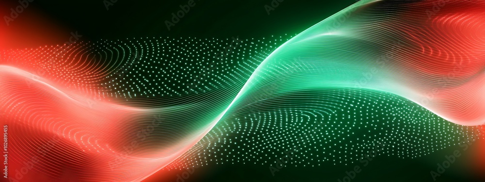 Abstract glowing green and red wave background. Abstract glowing green and red wave background.