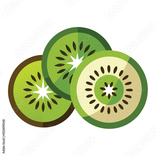 kiwi fruits illustration vector design concept idea silhouette and colouring 