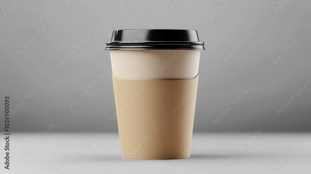 Isolated Mockup of a Takeaway Paper Coffee Cup for On-the-Go Convenience Isolated Mockup of a Takeaway Paper Coffee Cup for On-the-Go Convenience